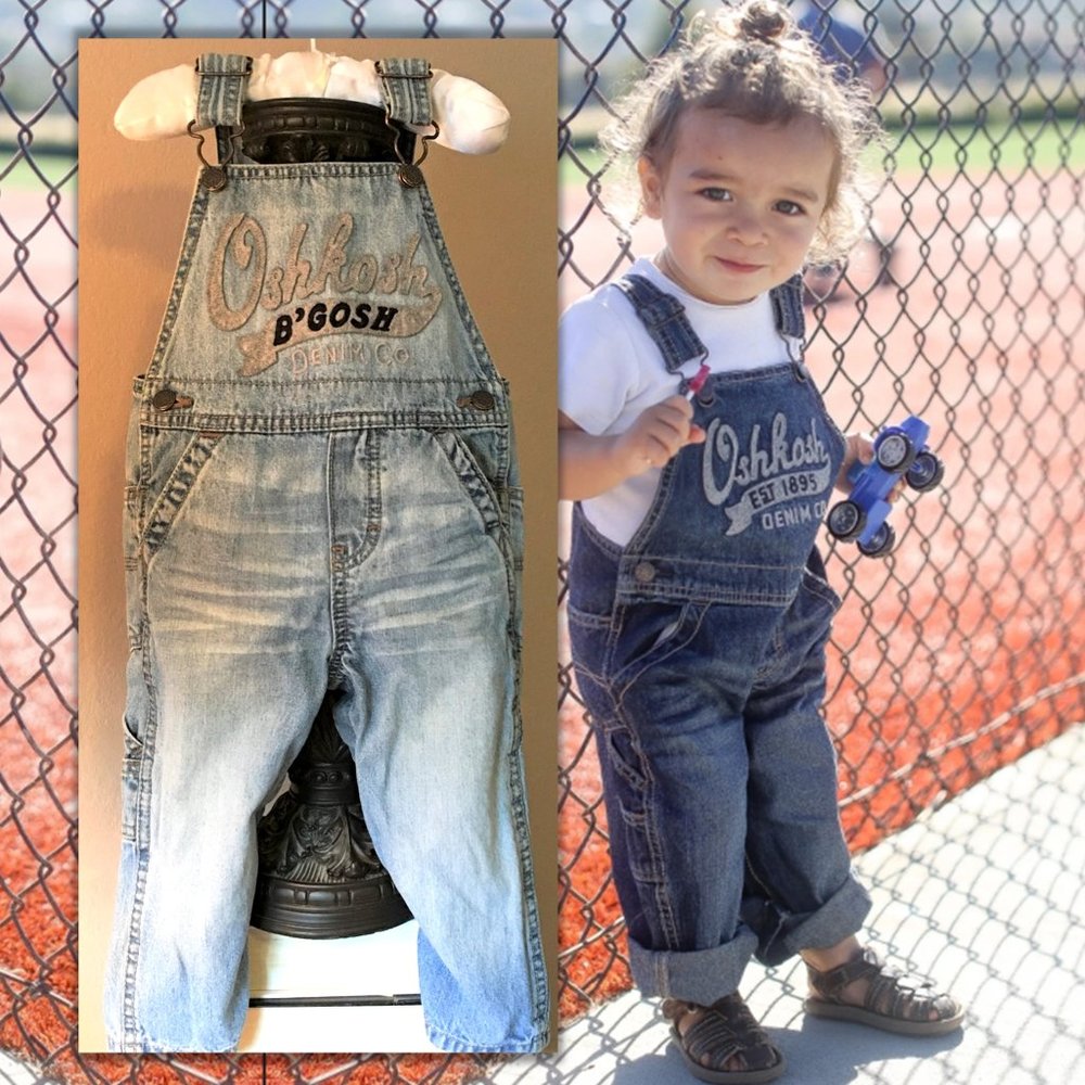OSHKOSH Felt Logo Denim Overalls | 18M - Picture 1 of 13